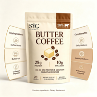 SYC BIO Café au beurre Protéine bien-être 10g Collagène 20 portions Poudre pour adultes Marque privée OEM ODM Prix usine Vente en gros