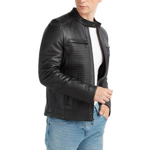 Chaqueta de Cuero PU de Color Sólido para Hombre, Chaqueta de Cuero de Moda de Invierno para Hombre con Cremallera Delantera y Bolsillos - Product Image 4