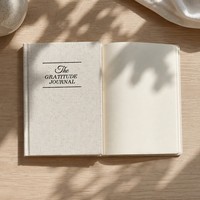 Carnet de Gratitude Quotidienne Original avec Couverture en Tissu Cousue, 100 Feuilles, Personnalisable, pour la Réflexion, la Pleine Conscience et la Joie, Format A5