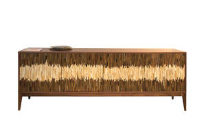 Nouvelle arrivée Armoire en bois massif avec accents en rotin de haute qualité et incrustation de nacre pour meubles de maison et de hall pour hôtels - Product Image 2