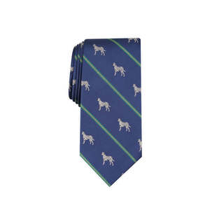 Corbata de Hombre con Rayas Dálmata en Azul, Talla Regular, Hecha de Seda, para Usar en Clubes - Product Image 1