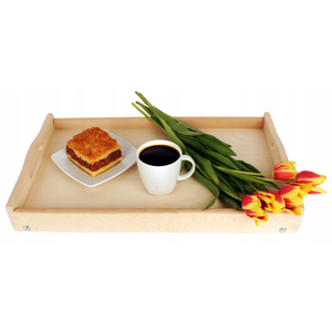 Bandeja de Desayuno de Madera de Pino con Patas Plegables 50x30 cm Acabado Natural, Bandeja de Cama, Venta al por Mayor, Logotipo Personalizado - Product Image 3