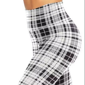 Mallas deportivas de poliéster y LICRA de punto de secado rápido transpirables de cintura alta para mujer, logotipo personalizado, estilo informal único - Product Image 1