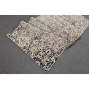 Alfombra Turca Pequeña, Alfombra Vintage de 2.3x4.3 pies, Alfombra de Lana con Rayas Azules - Product Image 4