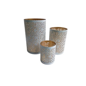 Ensemble de 3 bougeoirs en métal antique en cuivre Bougeoir de table luxueux pour maison Bougeoir à utiliser avec un pilier au meilleur prix - Product Image 4