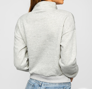 OEM diseñado mujeres sudaderas de algodón en blanco de color sólido de gran tamaño de cuello redondo sudaderas para las mujeres - Product Image 6