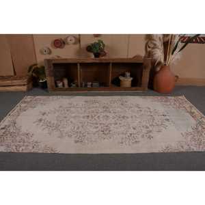 พรมขนแกะสีเบจสไตล์วินเทจขนาด4.3x9.3ฟุตงานแฮนด์เมดพื้นที่ขนาดใหญ่งานเย็บปะติดพื้นผิวแบบนามธรรมสำหรับใช้ในห้องโถง - Product Image 4