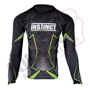 Diseño personalizado de poliéster Spandex BJJ MMA Rash Guard totalmente sublimado al por mayor sin compresión y compresión Rash Guard - Product Image 1
