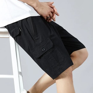 Printemps été nouvelle mode vêtements pour hommes taille haute cordon de serrage corde Hombre couleur unie lâche droite tout Match Shorts décontractés - Product Image 3