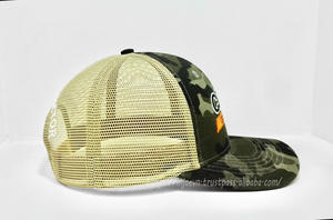 Promotional Business Pre-Curved 6 Panel Trucker <b>Hats</b> Green Camouflage Mesh Adjustable Custom Logo Sport Gorras for Performance - Product Image 3