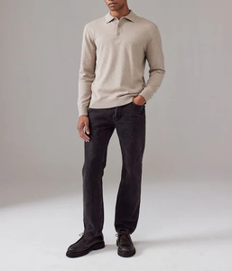 Polo de Manga Larga para Hombre, Directo de Fábrica, Calidad Premium, Piqué, 50% Algodón/50% Poliéster, 220 GSM, Corte Regular, Puños y Dobladillo Acanalados - Product Image 3