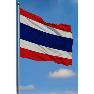 Drapeau de fanion extérieur en satin 3x5 pieds de Thaïlande avec mât en aluminium et graphiques imprimés numériquement pour l'assurance automobile et l'éducation - Product Image 2