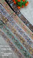 Garnitures en dentelle brodée florale sur mesure avec des paillettes, 100% coton, style vintage écologique pour robes de mariée et robes de mariée