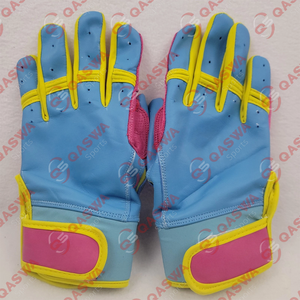 Gants de frappe de baseball respirants à poignet court, en cuir multicolore, personnalisables, pour droitiers et gauchers, pour jeunes et adultes - Product Image 1