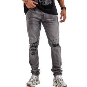 <b>Mens</b> Regular Fit Stonewashed Stretch Denim <b>Jeans</b> <b>Ripped</b> Distressed Details Casual Streetwear Winter XL Daily Wear - Product Image 1