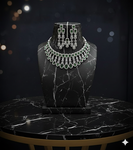 Ensemble de bijoux de mariée de luxe AD Fashion pour femmes, collier avec boucles d'oreilles, bijoux traditionnels de haute qualité pour les fêtes de mariage - Product Image 2