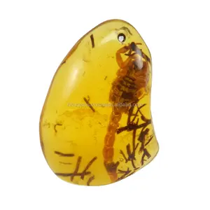 Grosir Batu Permata Berbentuk Tidak Rata! Amber 15.69 Gms Sintetis 35X50Mm untuk Perhiasan Sintetis IG4114 (Dibuat Di Lab) Batu Permata Ishu