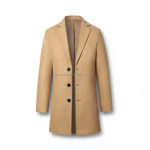 Abrigo de lana de camello personalizado para hombre, fabricante de ropa de abrigo de invierno OEM y de marca privada - Product Image 1