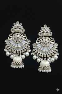 Hermosos Pendientes Kundan de Primera Calidad para Mujer, Pendientes Tradicionales Indios Ideales para Bodas, Fiestas y Eventos Festivos - Product Image 3