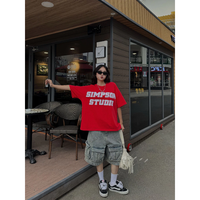 T-shirt unisexe ample de marque locale avec broderie 3D, 100 % coton, écologique, respirant, coupe oversize pour hommes et femmes