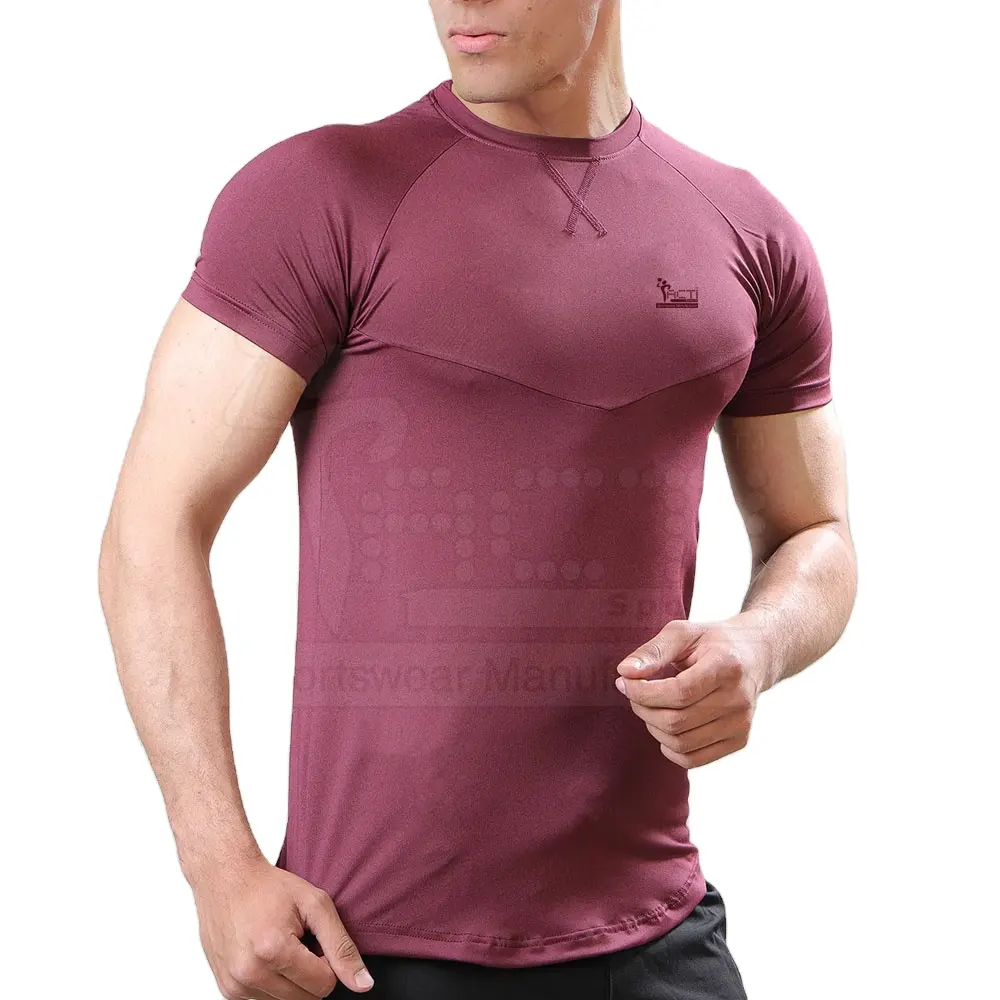 En iyi fiyat erkek yarım kollu T-Shirt hızlı kuru nefes özel Logo erkek spor giyim yarım kollu T-Shirt