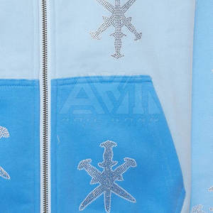 Sweat-shirts à capuche décontractés pour hommes, design personnalisé, avec strass, en tissu polaire, pour l'hiver et l'extérieur, écologiques et respirants - Product Image 6