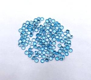 5mm Natural Swiss <b>Blue</b> <b>Topaz</b> Round Cut Stone Beads <b>Blue</b> <b>Topaz</b> Faceted Loose Gemstone for Jewelry Making By Indian Manufacturer - Product Image 2