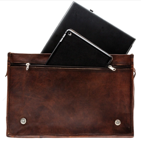 Bolso Mensajero de Cuero de Grano Completo Personalizado Hecho a Mano, Bolso Cruzado de Cuero para Portátil - Product Image 2