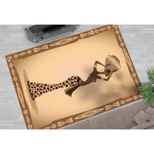 Tapis imprimé : Tapis marron, tapis d'entrée, tapis de marche, tapis à poils doux - Product Image 4