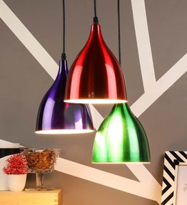 Lámpara de techo colgante cónica de Metal Multicolor para sala de estar, dormitorio, comedor, salas de estar, dormitorios, áreas de comedor o pasillos - Product Image 4