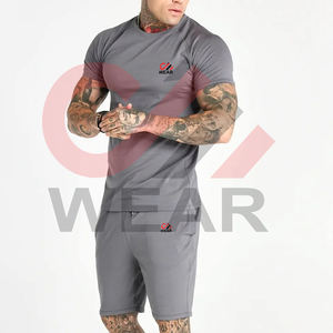 ชุดเสื้อและกางเกงขาสั้นสำหรับผู้ชาย,เสื้อยืดและกางเกงขาสั้นแบบแฟชั่นใหม่แบบสั่งทำ2ชิ้น - Product Image 1