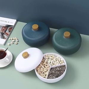 Plato Circular de fruta de lujo para el hogar, boda, comida seca, plato de celebración, plato de dulces, caja de almacenamiento dividida Premium - Product Image 1