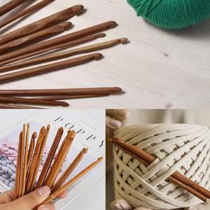 Crochet en bois prêt à offrir pour les anniversaires et les fêtes, crochet en bois parfait pour les projets de foulards faits main à prix avantageux - Product Image 3