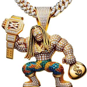 Pendentif en diamant taillé en moissanite de Style Hip Hop en argent sterling 925 de qualité fine avec breloque de bijoux haut de gamme en plaqué or - Product Image 4