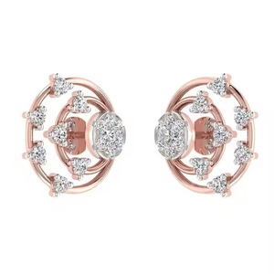 925 Sterling Silver Unfolded Circular Diamond <b>Stud</b> Earrings Iconic Statement Jewelry <b>for</b> <b>Men</b> & Women - Product Image 3