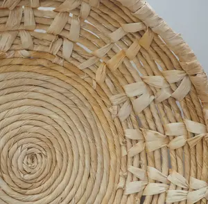 Abrace a simplicidade: Natural Water Hyacinth Round Wall Hanging Decor Baskets em estilo minimalista moderno