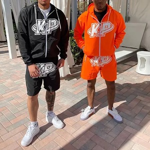 Survêtement tricoté pour hommes avec capuche Matériau respirant Fournisseur OEM Survêtement décontracté personnalisé Tenue de jogging deux pièces - Product Image 2