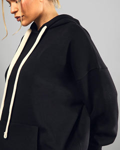 Sweat-shirts à capuche en tricot personnalisés en gros, manches longues, pull-over, crop top pour femmes, sweats à capuche 100% coton, service OEM - Product Image 5