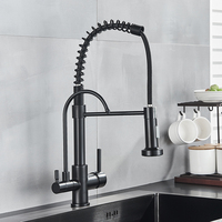 Robinet de cuisine 3 voies en laiton massif sans plomb avec filtre à eau potable purifiée, robinet d'évier 3-en-1 eau chaude et froide, vente en gros