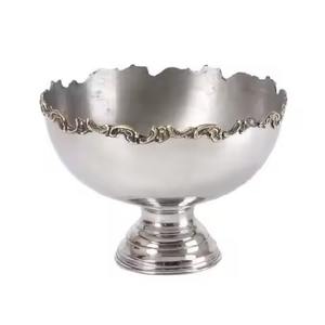 Unique shape aluminium fruit bowl with silver finished for wedding and home <b>table</b> decor serving bowl - Product Image 1