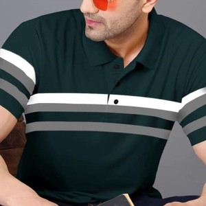 Nuevo diseño de verano de punto 100% algodón transpirable de manga corta de Color sólido logotipo personalizado camiseta Polo para hombre con bolsillos - Product Image 1
