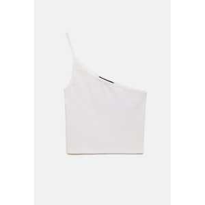 Chemise à manches courtes chic pour femmes, à une épaule, en mousseline de soie brodée, en viscose, style décontracté, pour le bureau, automne - Product Image 6