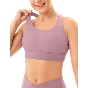 Soutien-gorge de sport tendance pour femme, maintien élevé, sans coutures, logo simple sur le devant, en Spandex/Nylon, fabriqué au Pakistan, nouveau design 2025 - Product Image 2