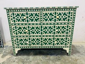 Unique Design Bone Inlay Table Handmade Chest of <b>Drawers</b> Storage Bone Inlay Table Bedroom <b>Desk</b> Living Room Furniture From India - Product Image 3