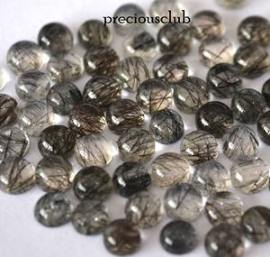 แร่ควอตซ์รูไทล์สีดำธรรมชาติสีดำทรงหลวมทรงกลม5มม. ควอทซ์ - Product Image 3