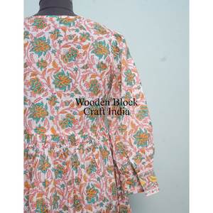 Robe imprimée, robe midi décontractée pour un usage quotidien, belle robe en coton imprimé à la main indienne pour femmes, robe mi-longue à motifs - Product Image 6