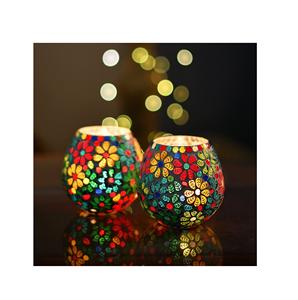 เชิงเทียนแก้วโมเสคหลากขนาดสำหรับตกแต่งบ้าน - Product Image 5