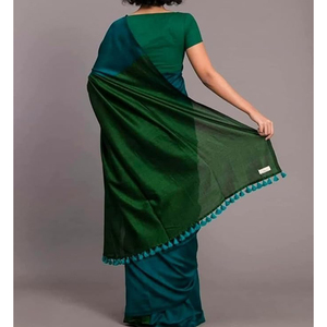 Sari de Algodón para Mujer con Patrón Tradicional, Acabado Suave y Blusa para Uso Diario y Fiestas - Product Image 2