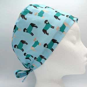 Motif personnalisé pris en charge Satin doublé couleur unie et sublimation imprimé gommage casquette pour femmes queue de cheval cheveux infirmière casquette 4 boutons - Product Image 5