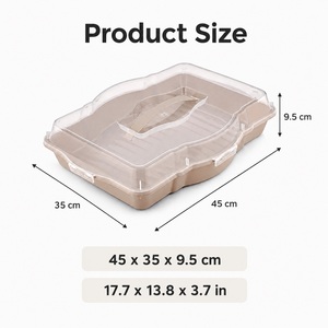 Caja de Plástico Transparente Rectangular para Pasteles, con Tapa, Resistente al Agua, Apta para Lavavajillas, Fácil de Limpiar, con Asas, para Almacenamiento de Alimentos - Product Image 4